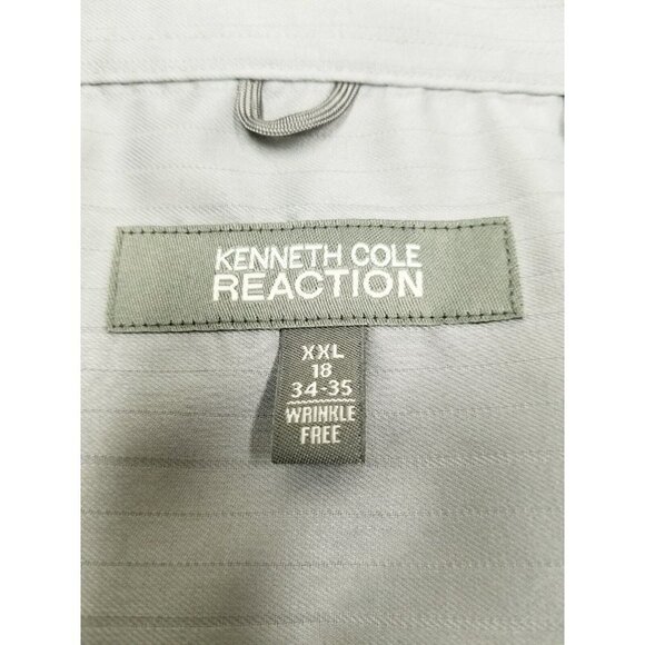 Kenneth Cole Reaction metallic gray Button Down Dress Shirt wrinkle free XXL - Picture 3 of 11